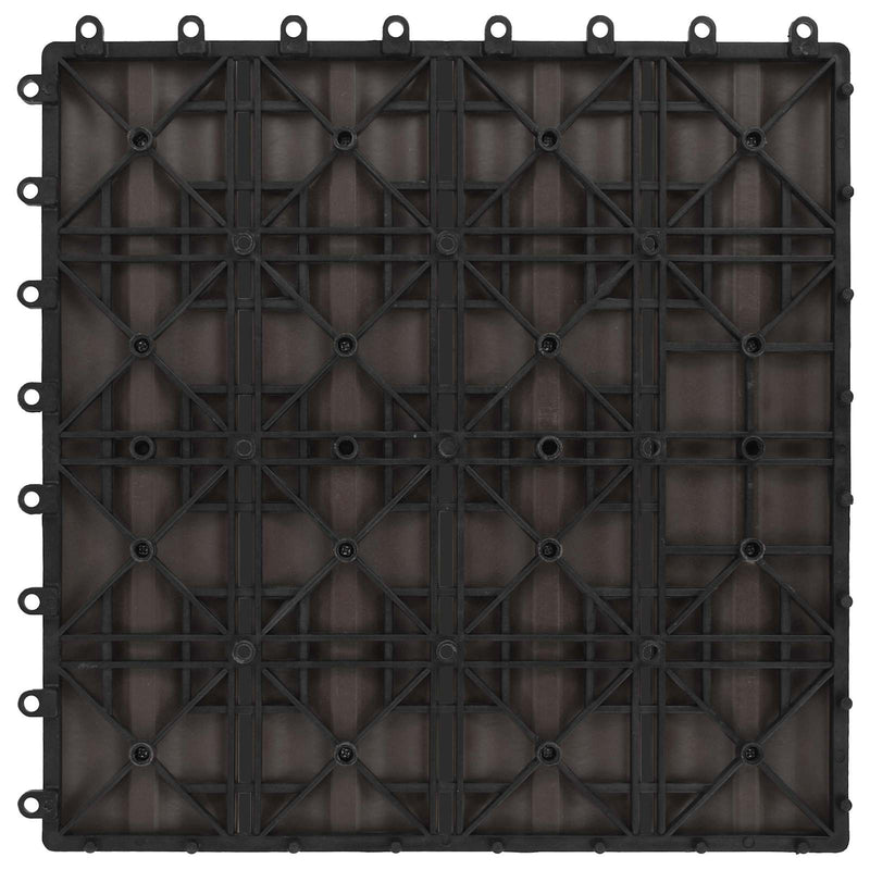Plăci pentru Deck Design 3D 11 buc. Maro închis 30 x 30 cm WPC
