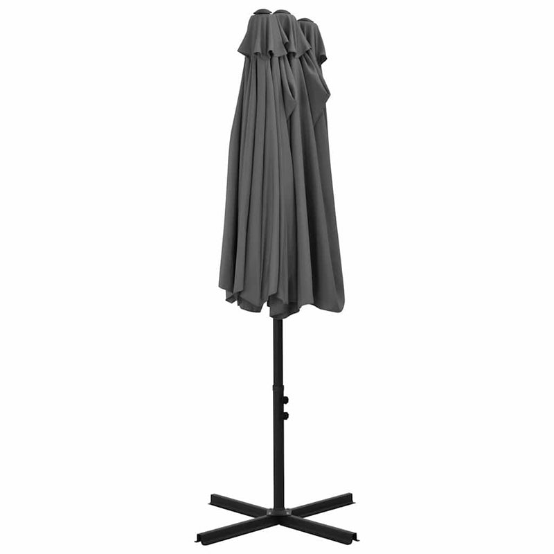 Umbrelă de soare cu stâlp din aluminiu, antracit, 460x270 cm