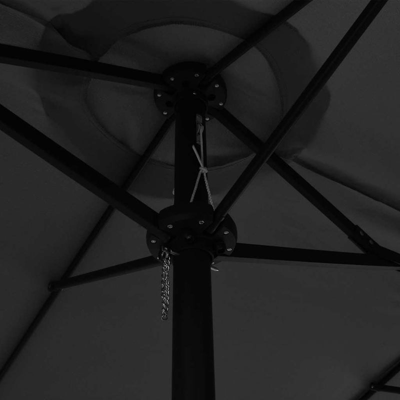 Umbrelă de soare cu stâlp din aluminiu, antracit, 460x270 cm