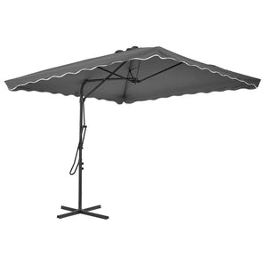 Umbrelă soare de exterior, stâlp din oțel, antracit, 250x250 cm