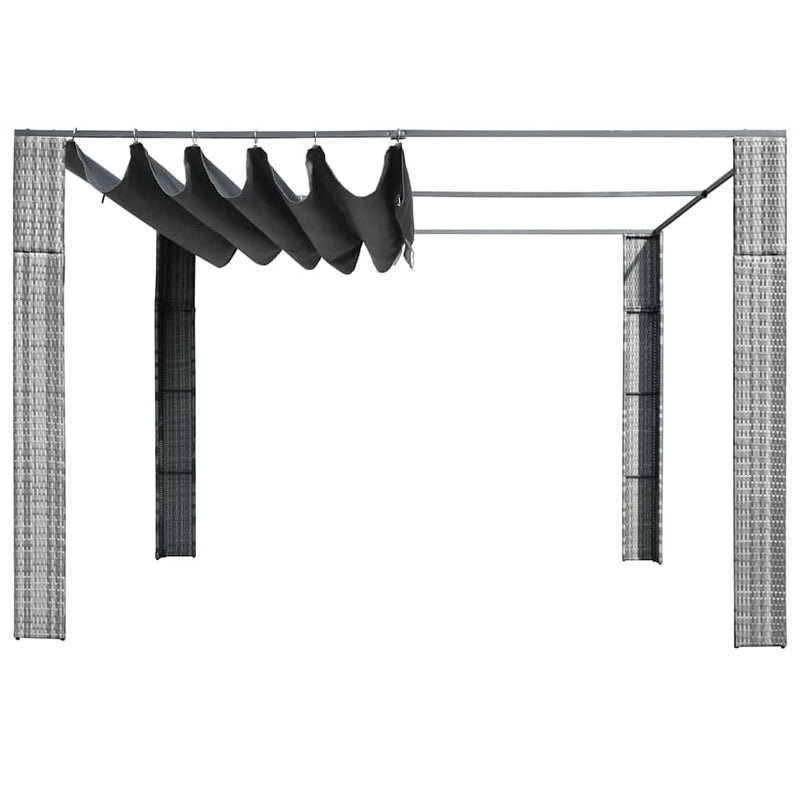 Pavilion cu acoperiș, gri/antracit, 300x300x220 cm, poliratan