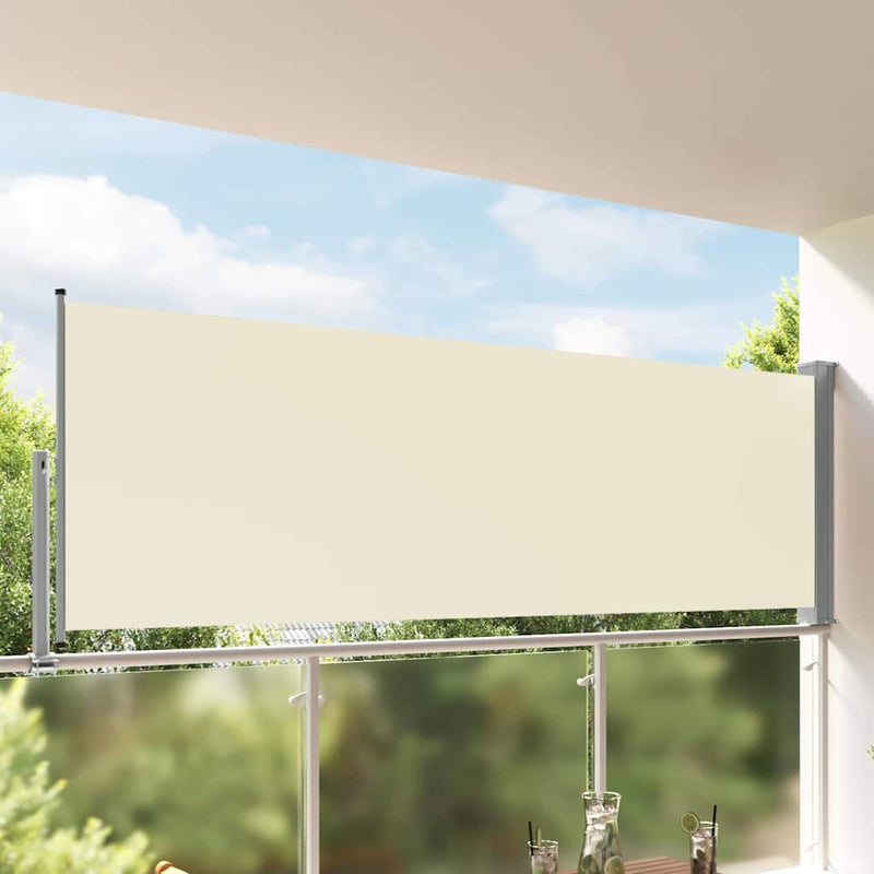 Copertină laterală retractabilă de terasă, crem, 120 x 300 cm