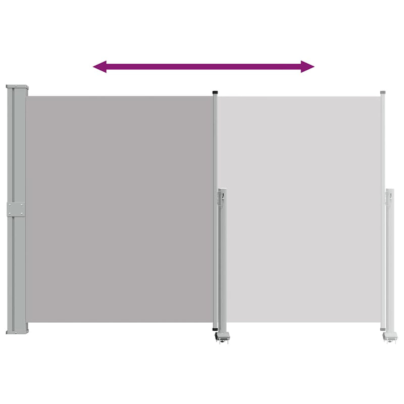 Copertină laterală retractabilă de terasă, gri, 160 x 300 cm