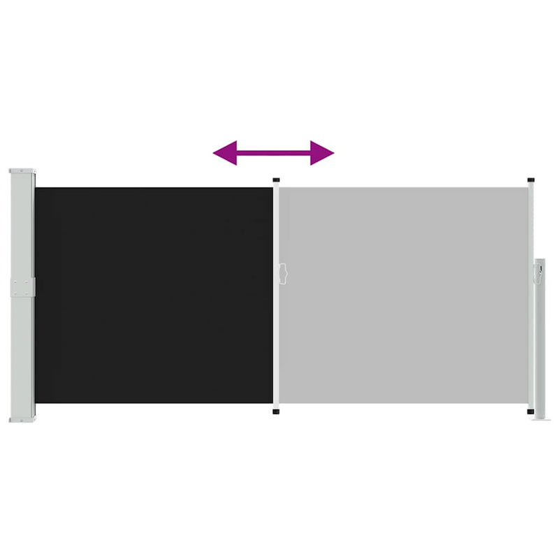 Copertină laterală retractabilă, negru, 140x314 cm