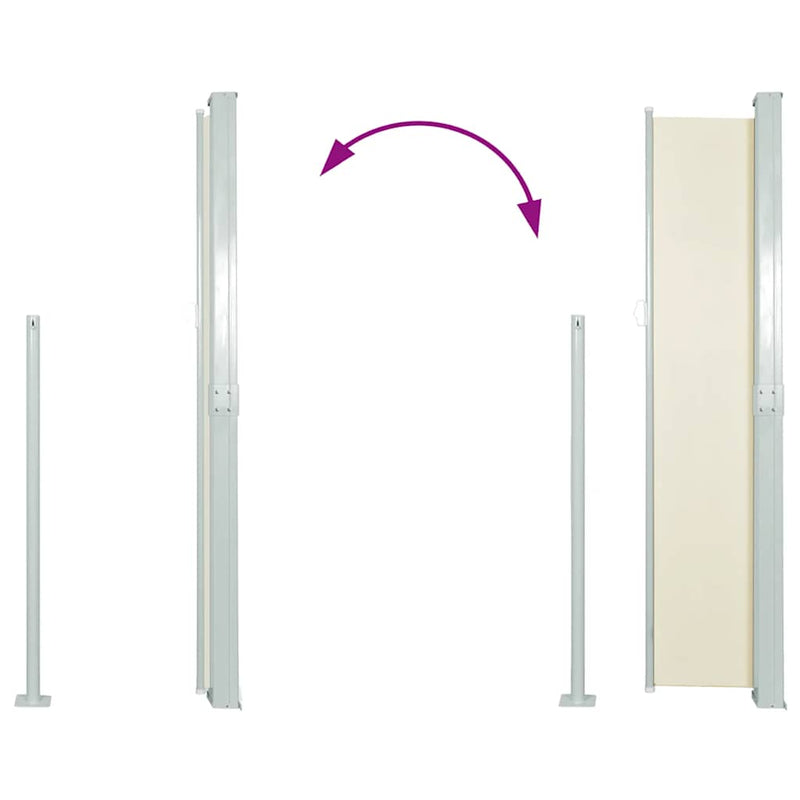 Copertină laterală retractabilă, crem, 140x314 cm