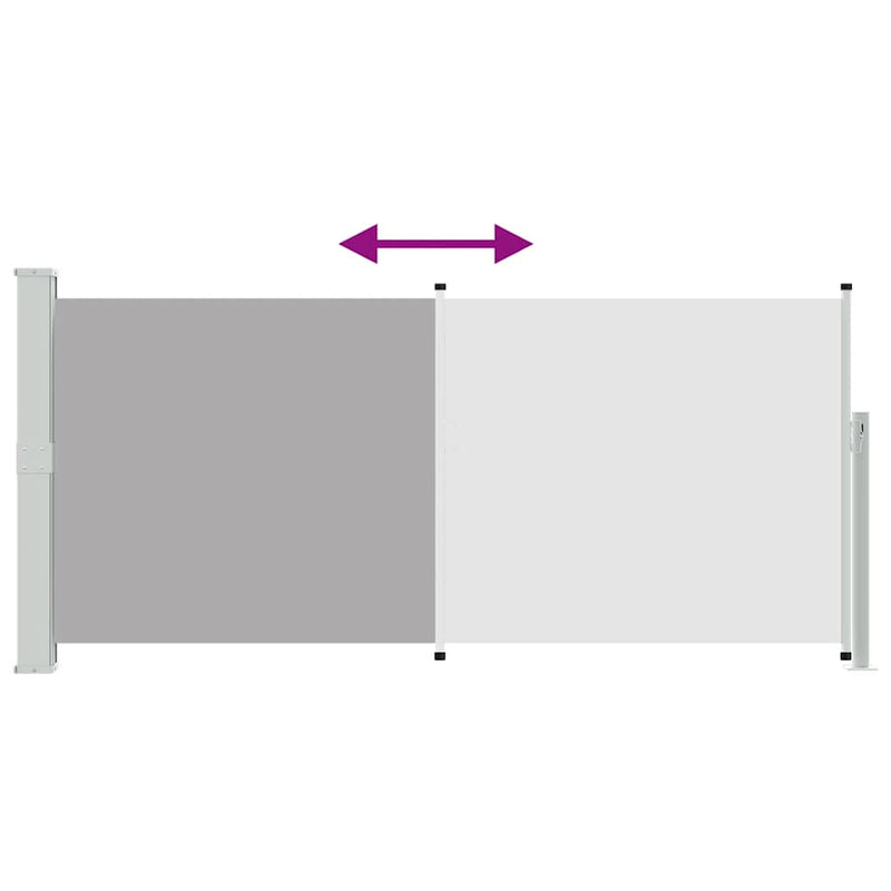 Copertină laterală retractabilă, gri, 140 x 314 cm