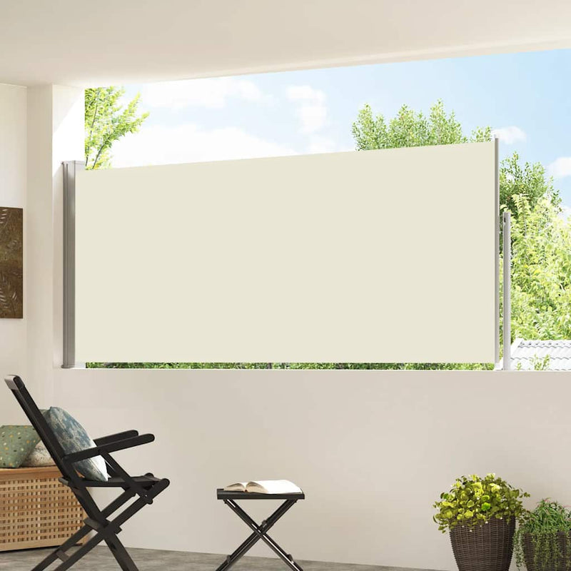 Copertină laterală retractabilă, crem, 117x314 cm