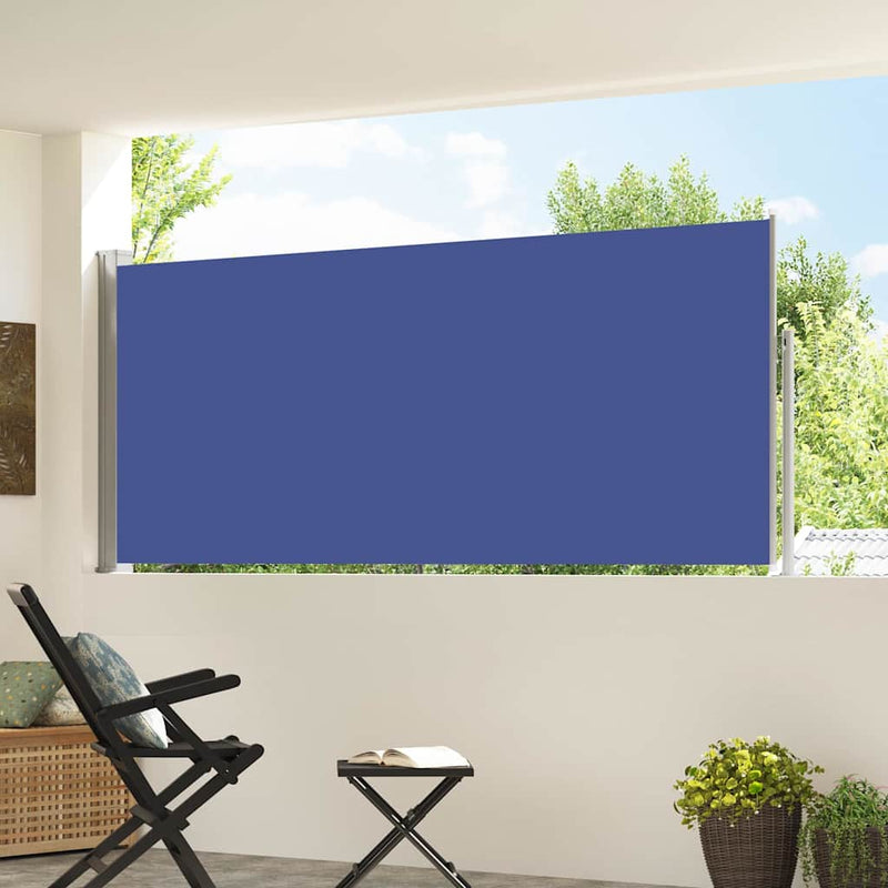 Copertină laterală retractabilă, albastru, 117x314 cm