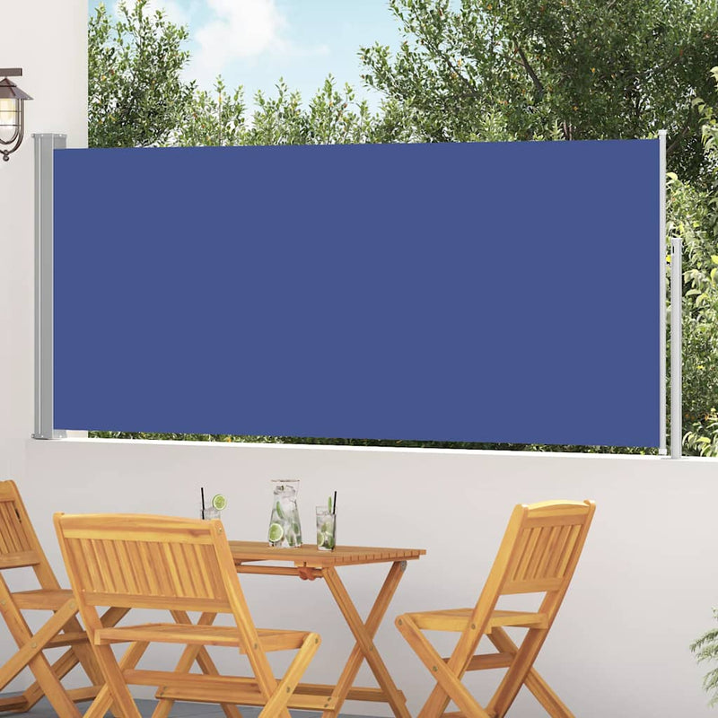 Copertină laterală retractabilă, albastru, 117x314 cm
