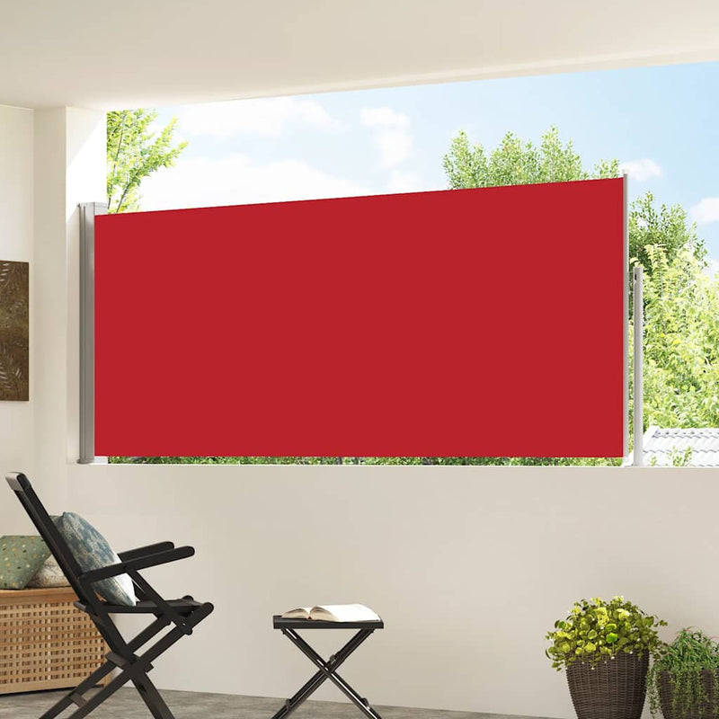 Copertină laterală retractabilă, roșu, 117x314 cm