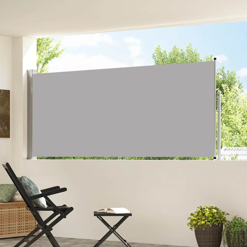 Copertină laterală retractabilă, gri, 117x314 cm