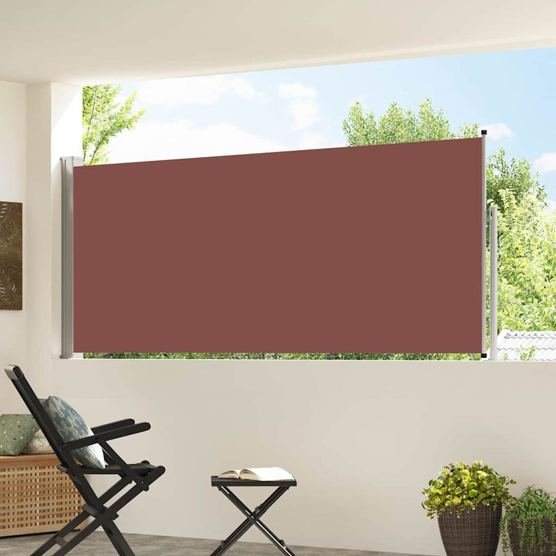 Copertină laterală retractabilă, maro, 117x314 cm