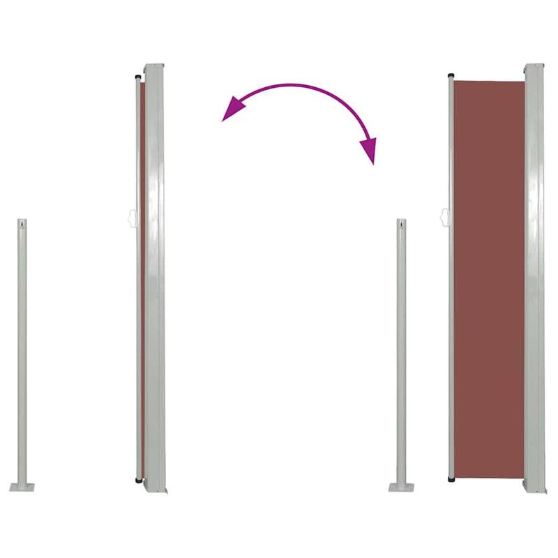 Copertină laterală retractabilă, maro, 117x314 cm