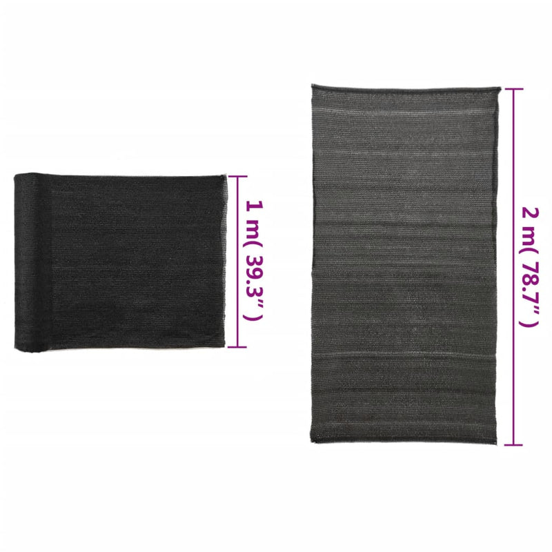 Plasă protecție vizuală, negru, 2x10 m, HDPE