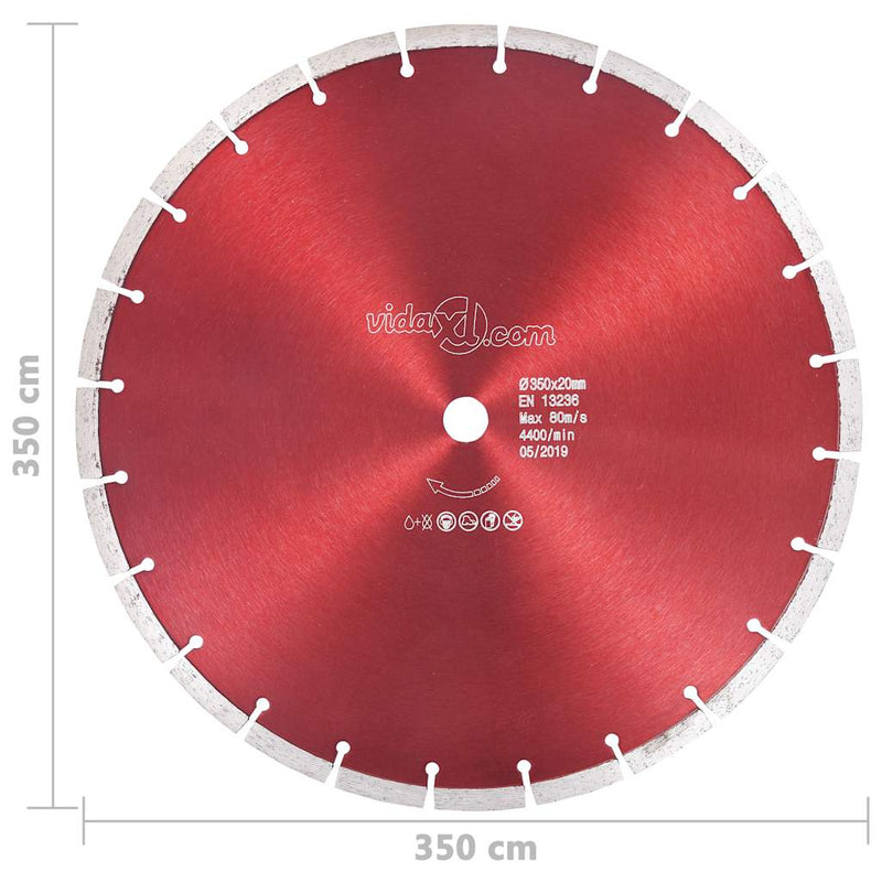 Disc diamantat de tăiere, oțel, 350 mm
