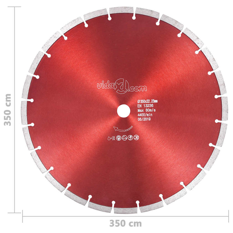 Disc diamantat de tăiere, oțel, 350 mm