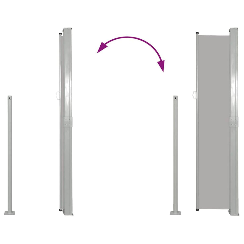 Copertină laterală retractabilă, gri, 160x514 cm