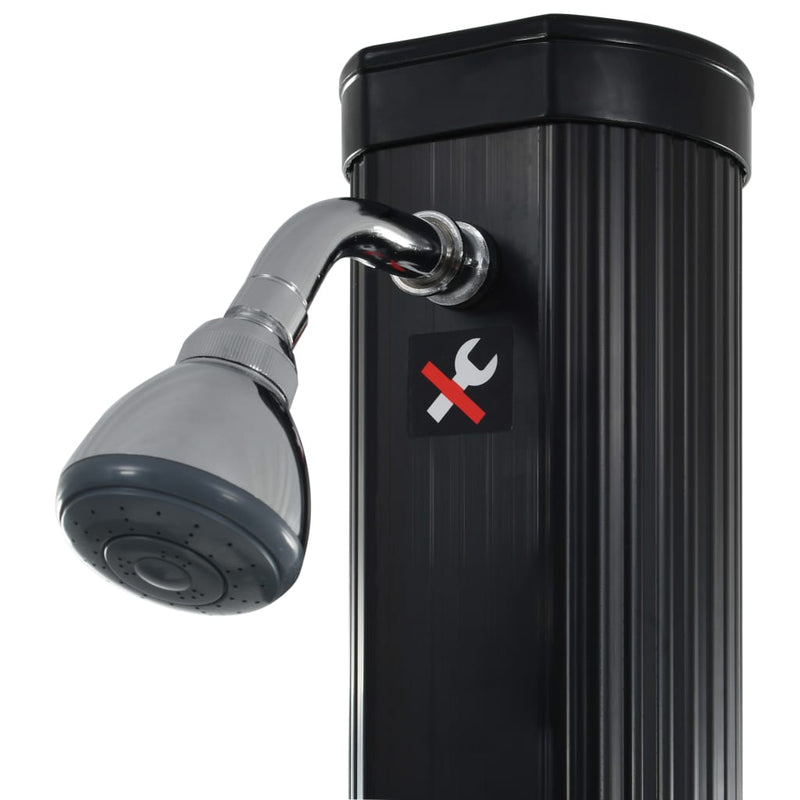 Duș solar pliabil, negru, 214 cm, 23 L
