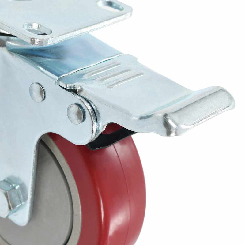 Roți pivotante cu frâne duble, 4 buc., 100 mm
