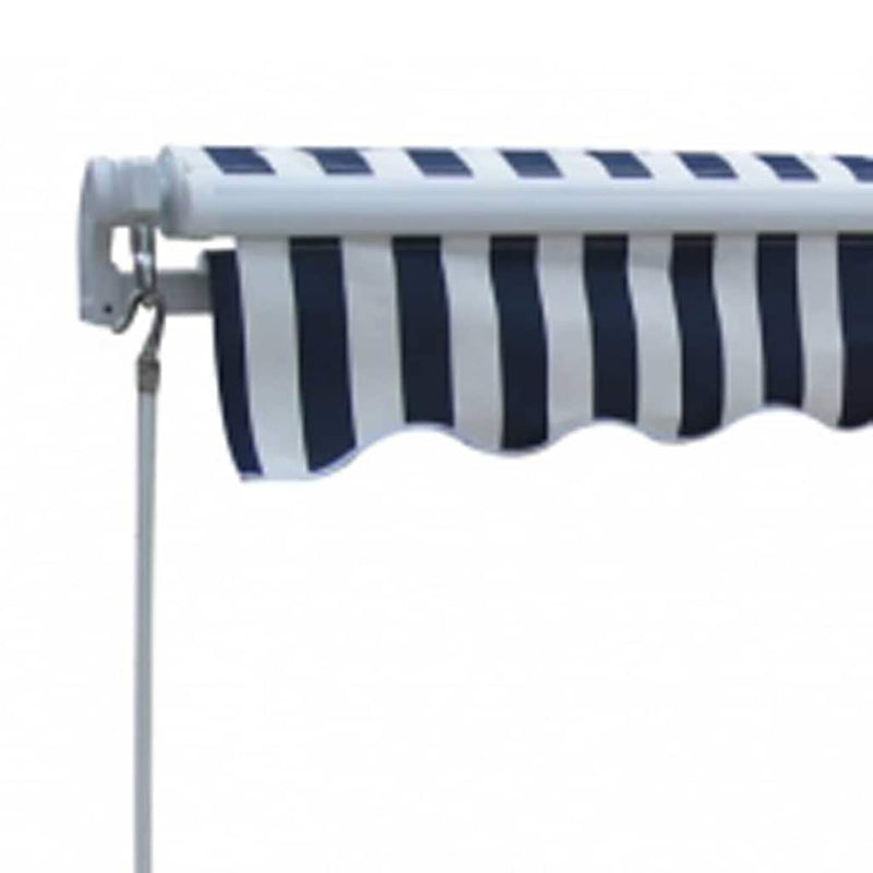 Copertină pliabilă cu acționare manuală, 300 cm, albastru/alb