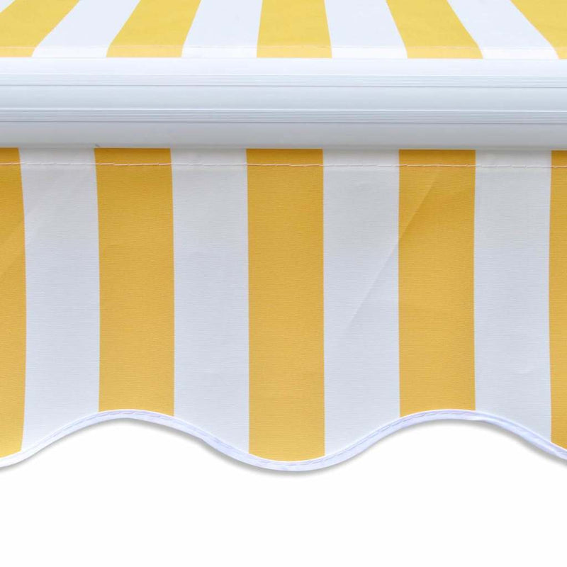 Copertină pliabilă motorizată, 400 cm, galben/alb