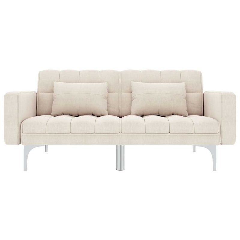 Canapea extensibilă, crem, material textil