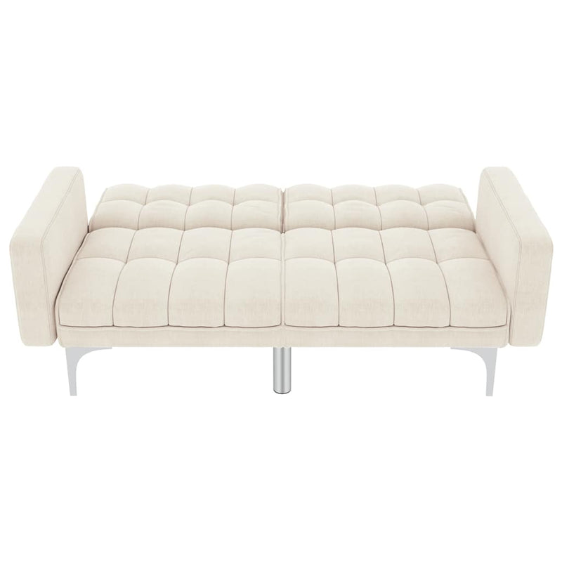 Canapea extensibilă, crem, material textil