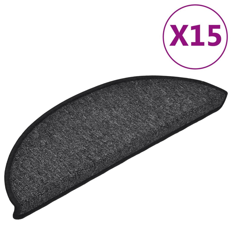 Grile pentru trepte 15 buc. 56 x 17 x 3 cm Non-Slip Antracit
