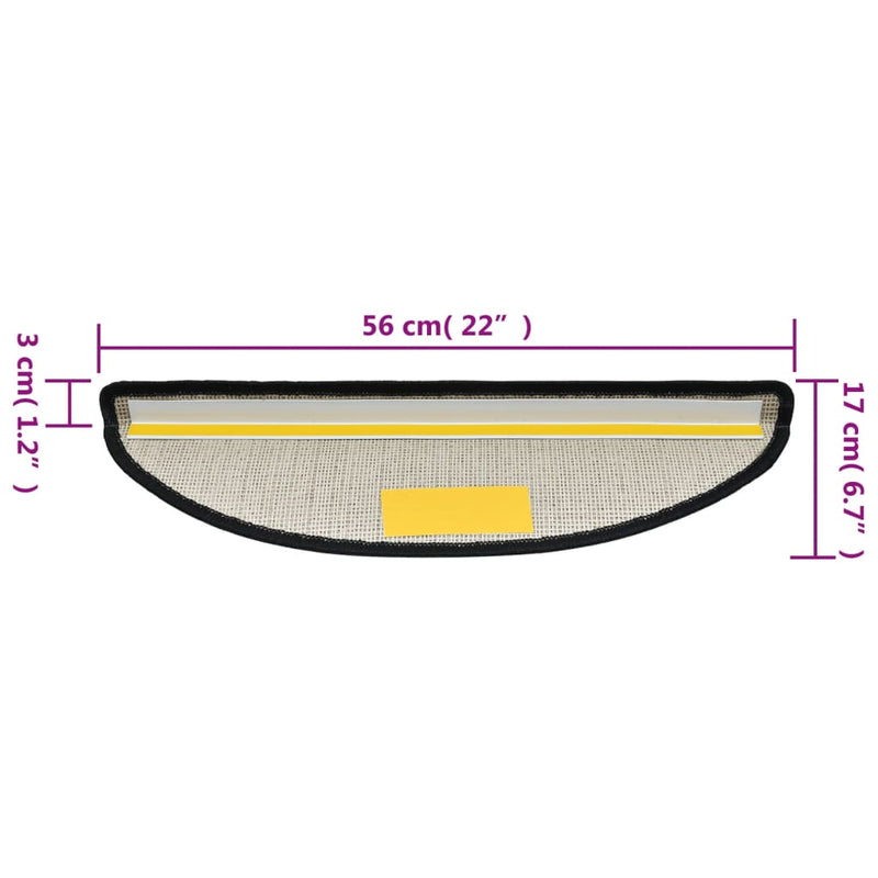 Grile pentru trepte 15 buc. 56 x 17 x 3 cm Non-Slip Antracit