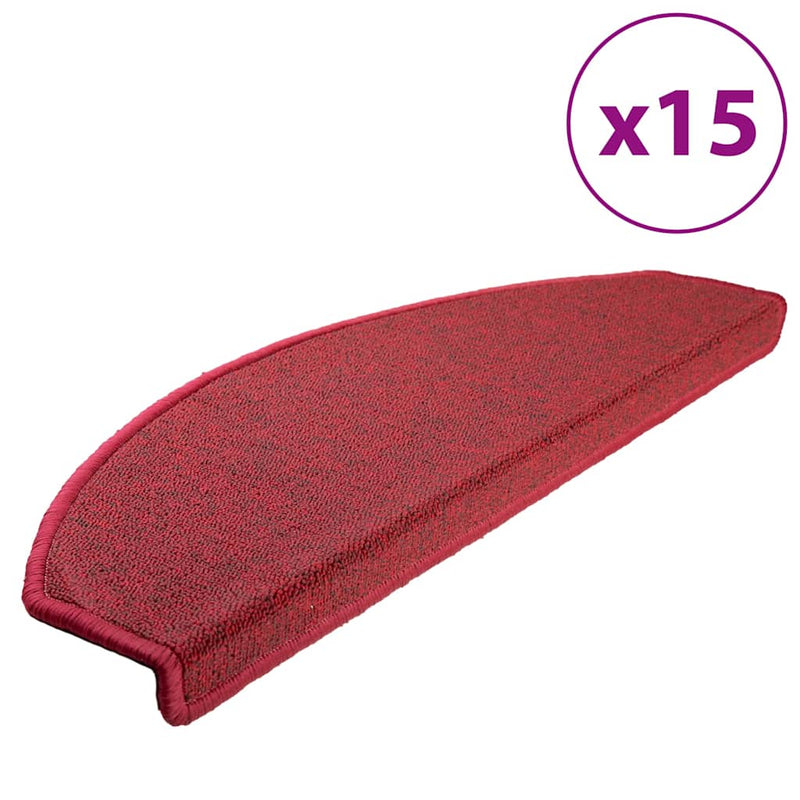 Grile pentru trepte 15 buc. 65 x 24 x 4 cm Non-Slip Roșu