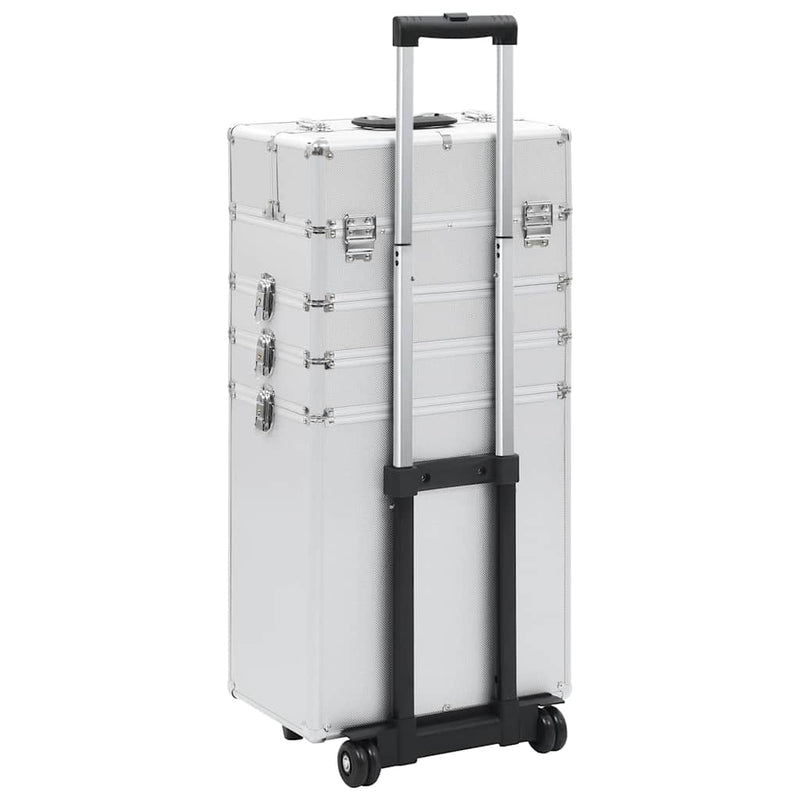 Troler de cosmetice, argintiu, aluminiu