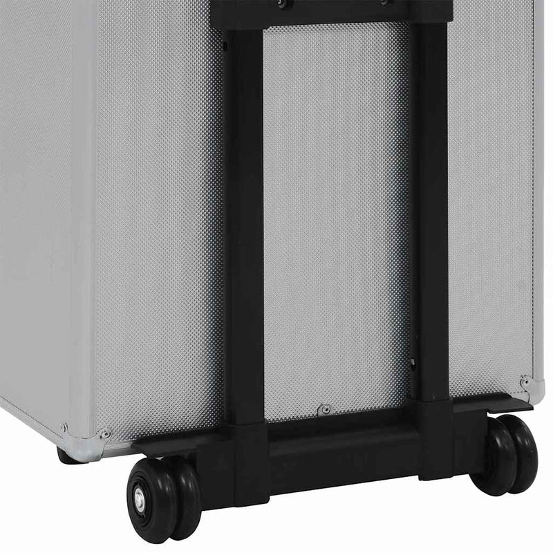 Troler de cosmetice, argintiu, aluminiu