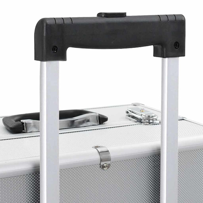 Troler de cosmetice, argintiu, aluminiu
