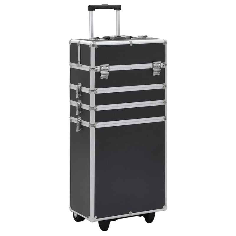 Troler de cosmetice, negru, aluminiu