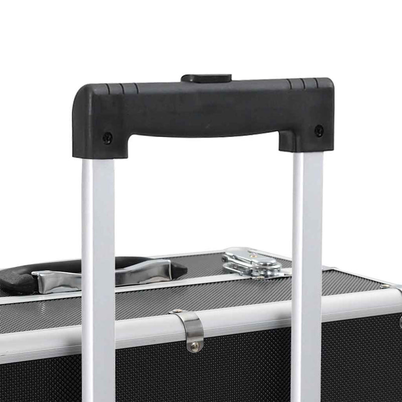 Troler de cosmetice, negru, aluminiu