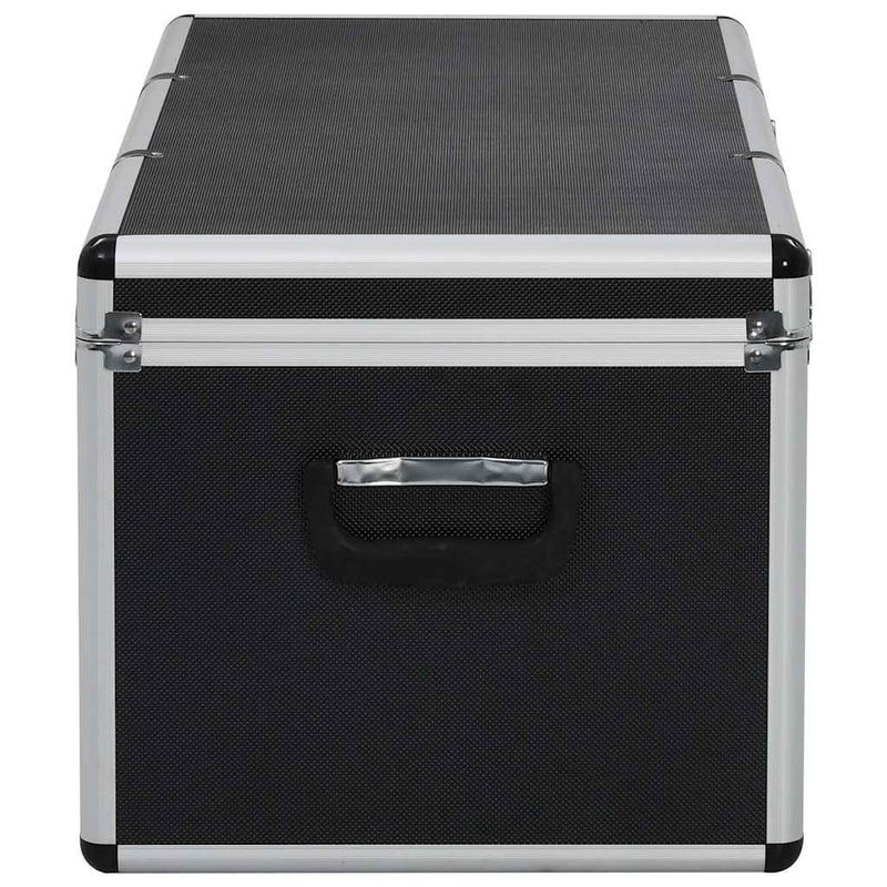 Cutii de depozitare, 3 buc., negru, aluminiu