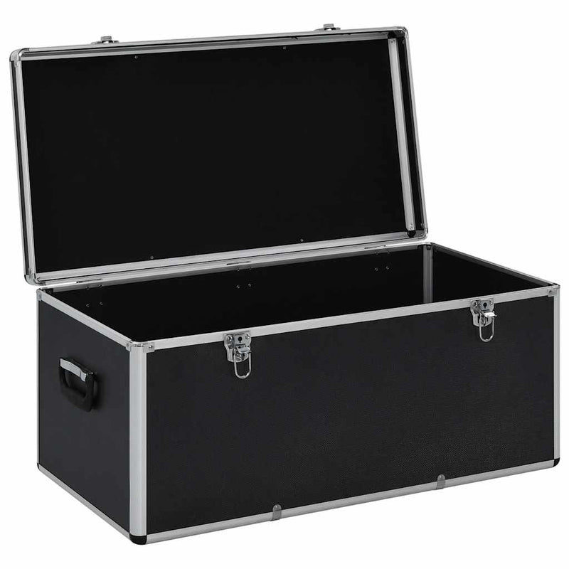 Cutii de depozitare, 3 buc., negru, aluminiu