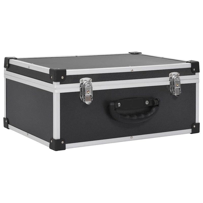 Casetă pentru 80 CD-uri, aluminiu, ABS, negru