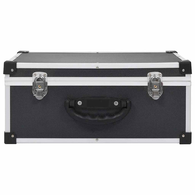 Casetă pentru 80 CD-uri, aluminiu, ABS, negru