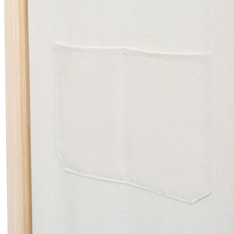Paravan de cameră cu 4 panouri, crem, 160x170x4 cm, textil