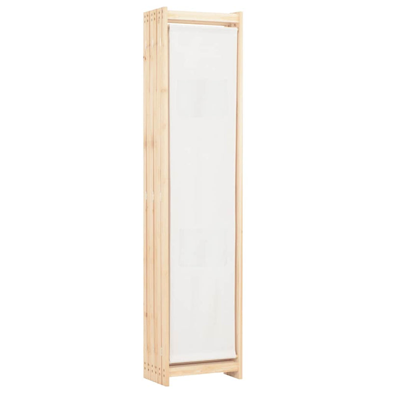Paravan cameră, 6 panouri, crem, 240x170 x4 cm, material textil