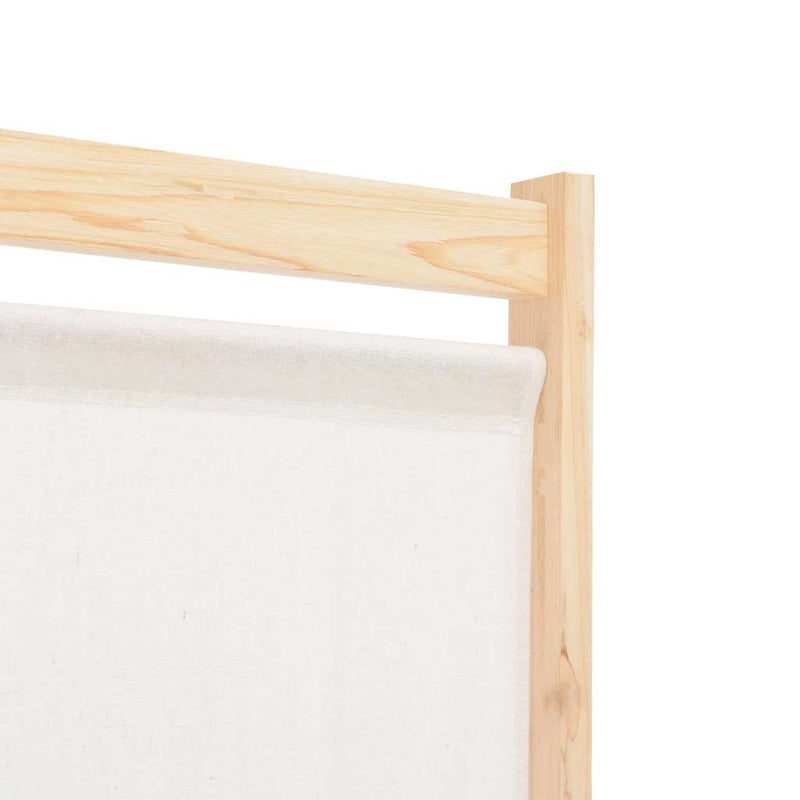 Paravan cameră, 6 panouri, crem, 240x170 x4 cm, material textil