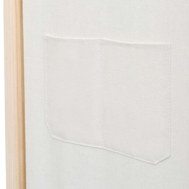 Paravan cameră, 6 panouri, crem, 240x170 x4 cm, material textil