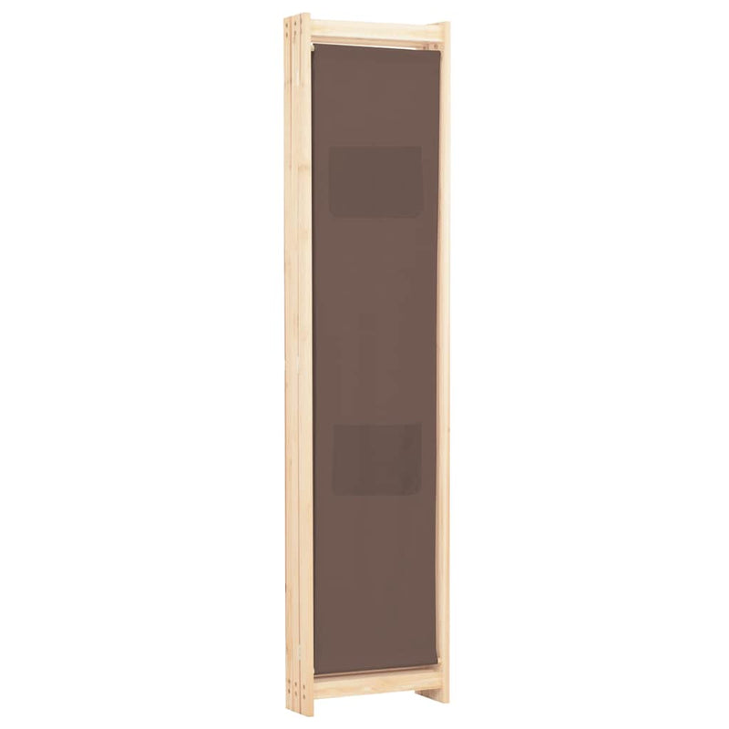 Paravan de cameră cu 3 panouri, maro, 120x170x4 cm, textil