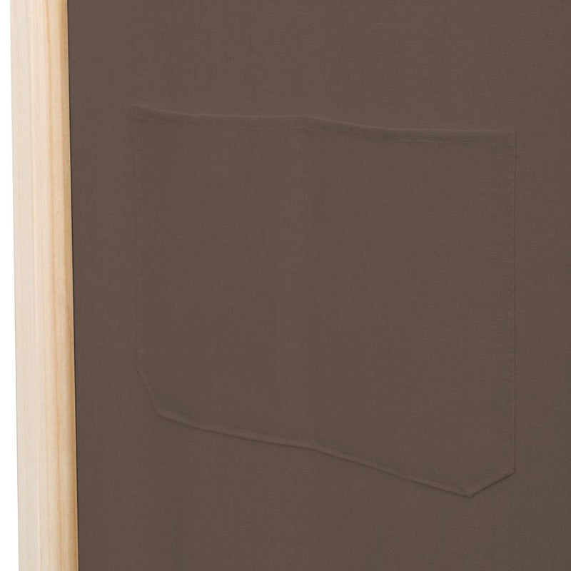 Paravan de cameră cu 3 panouri, maro, 120x170x4 cm, textil