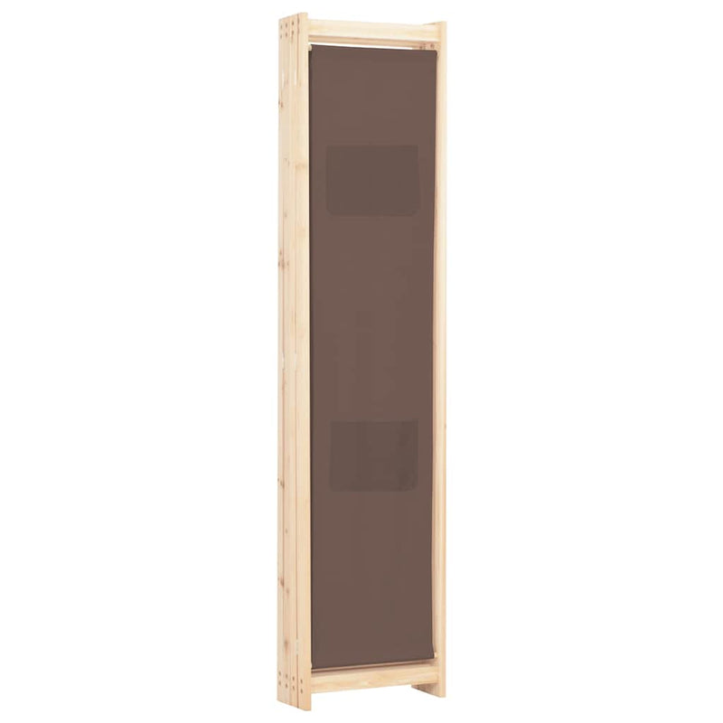 Paravan de cameră cu 4 panouri, maro, 160x170x4 cm, textil