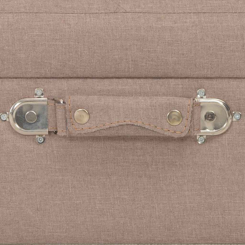 Taburete cu depozitare, 3 buc., maro, material textil