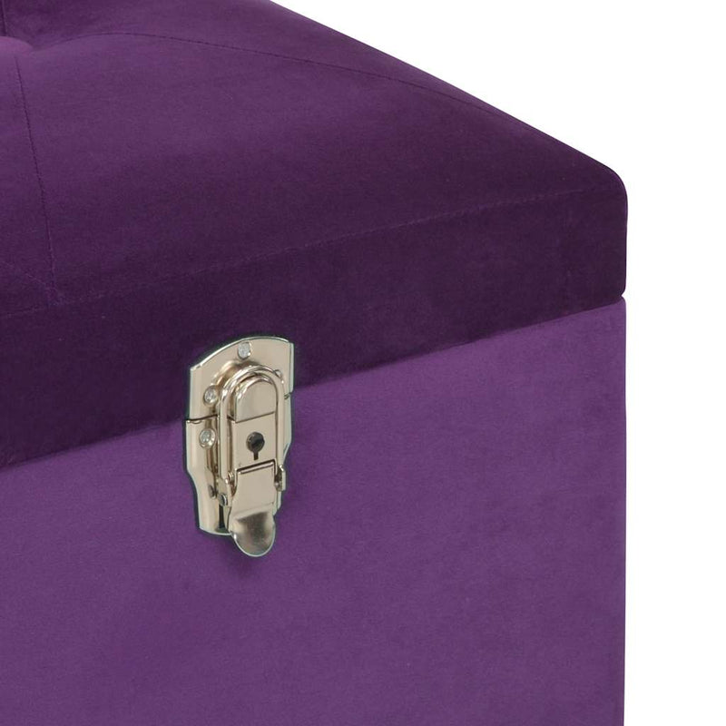 Banchetă cu un compartiment de depozitare violet 105cm catifea