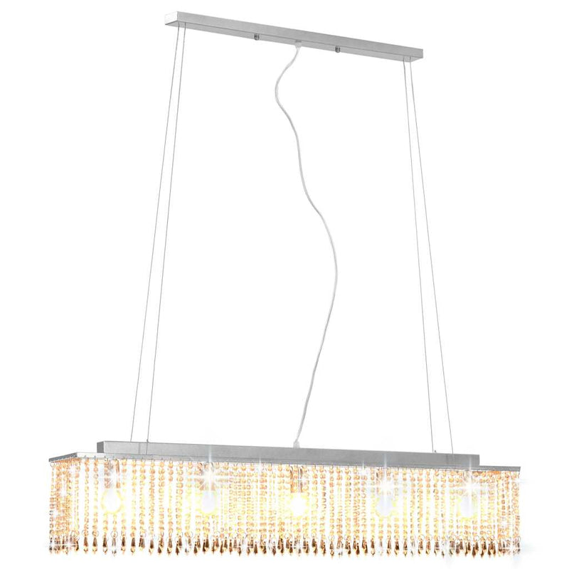 Lustră cu mărgele de cristal, argintiu, 104 cm, E14