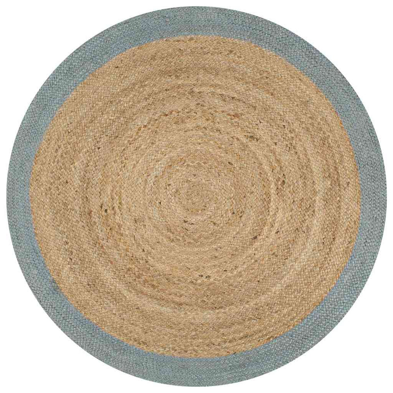 Covor manual cu margine măslinie, 90 cm, iută